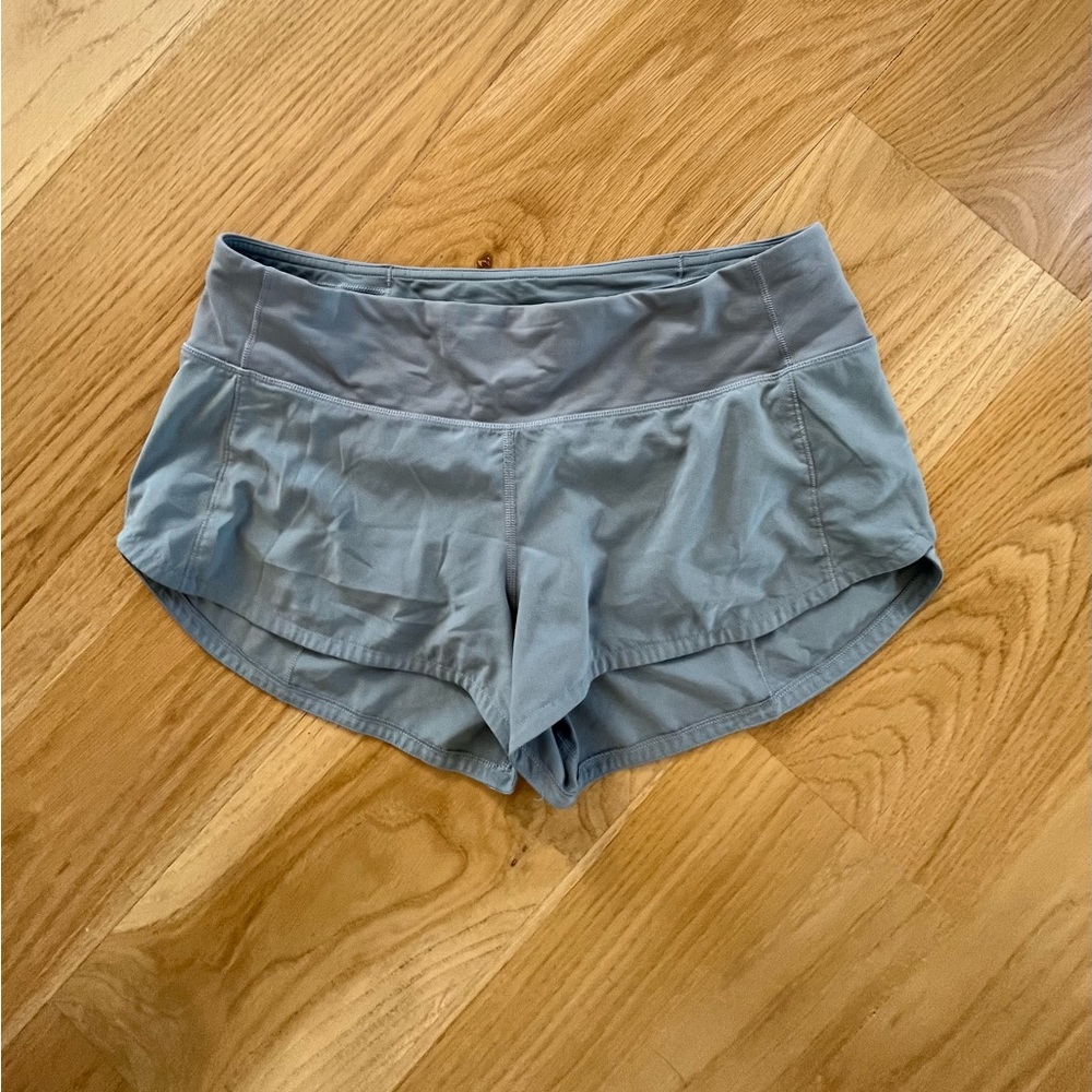 Lululemon 2.5” rise, dusty blue, Speed Up Short.  Gently worn.  Size 6.